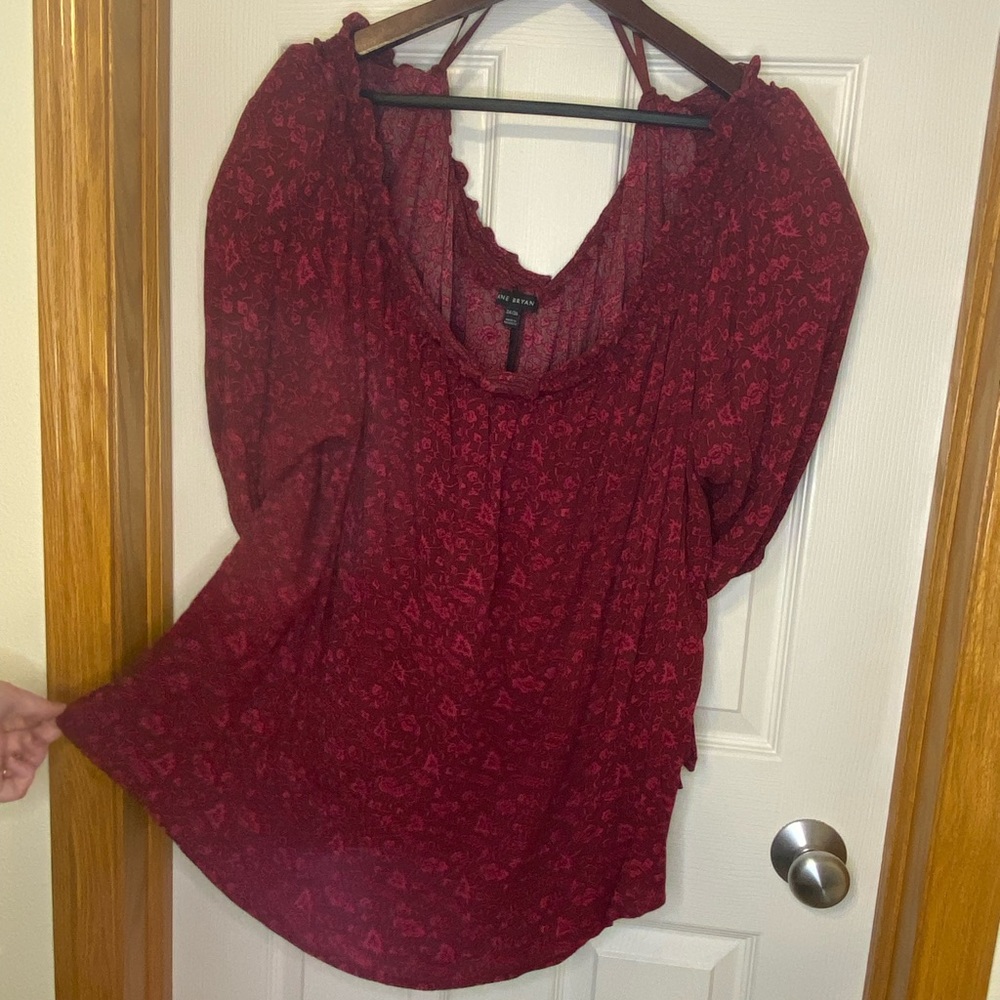 COPY - Lane Bryant 3/4 sleeve off the shoulder top. Size 34/36